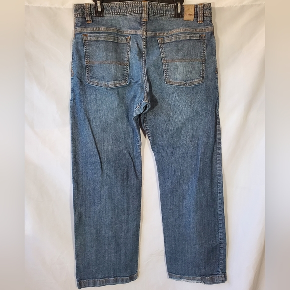 PRANA DENIM DARK BLUE LOGO BORN FROM THE EXPERIENCE CASUAL JEANS MENS 36x30 - Picture 4 of 8